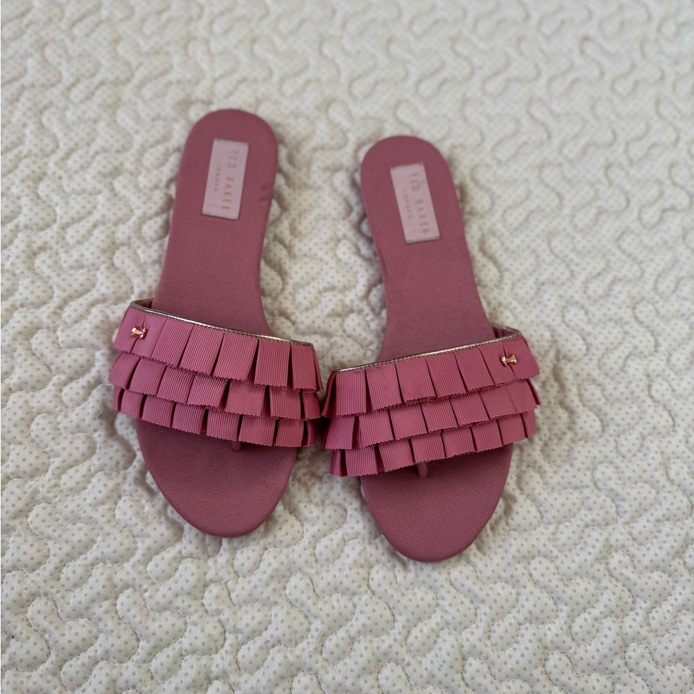 Ted Baker London Pink Ruffle Sandals